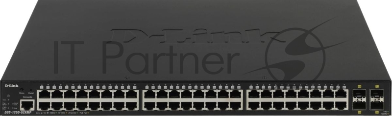 Коммутатор управляемый PoE L2 48 портов 10/100/1000 Мб/с, 4хSFP+, 370 Вт