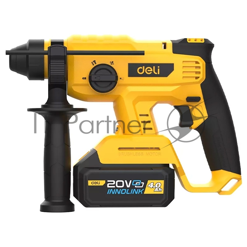 Перфоратор аккумуляторный Deli DC300 (2 АКБ*4Ач + ЗУ, 20V, SDS PLUS, 2Дж, 4500уд/мин, 1400об/мин, сумка)