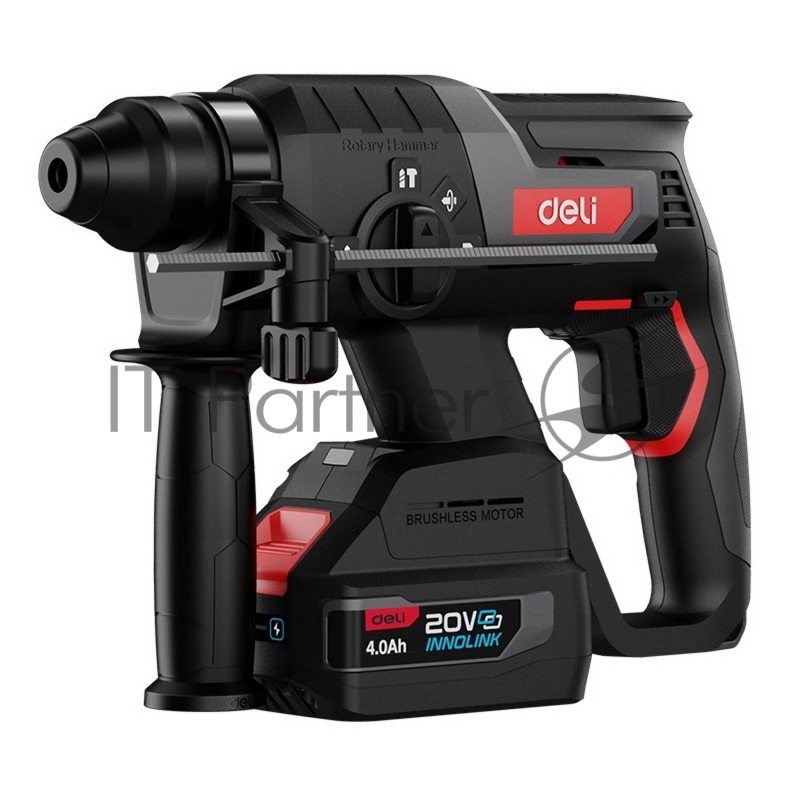 Перфоратор аккумуляторный Deli DE-DC20-2D4 (2 АКБ*4Ач + ЗУ, 20V, SDS PLUS, 2Дж, 4750уд/мин, 1350об/мин, кейс)