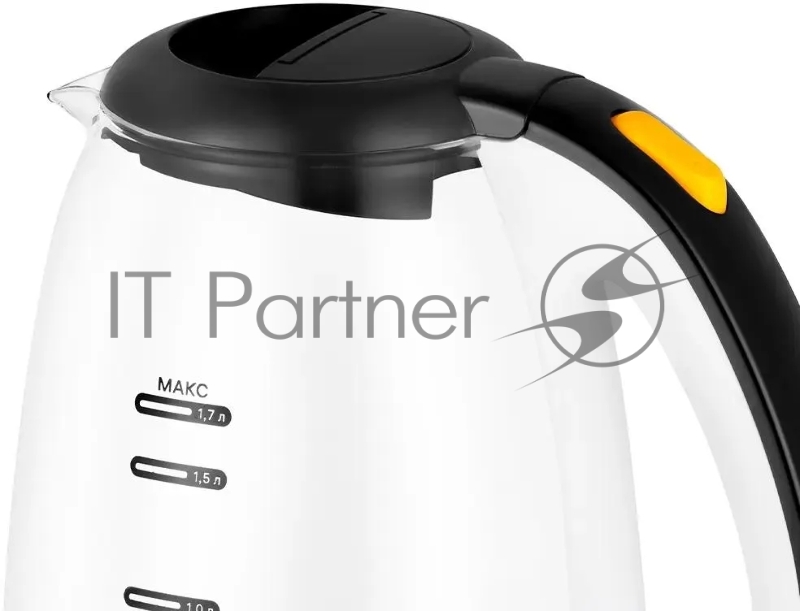 Чайник электрический Kitfort КТ-6637 1.7л. 2200Вт белый/черный корпус: стекло/пластик