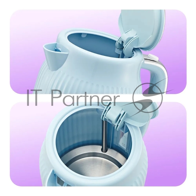 Чайник электрический Kitfort КТ-6790 1.7л. 2200Вт голубой/серебристый корпус: пластик