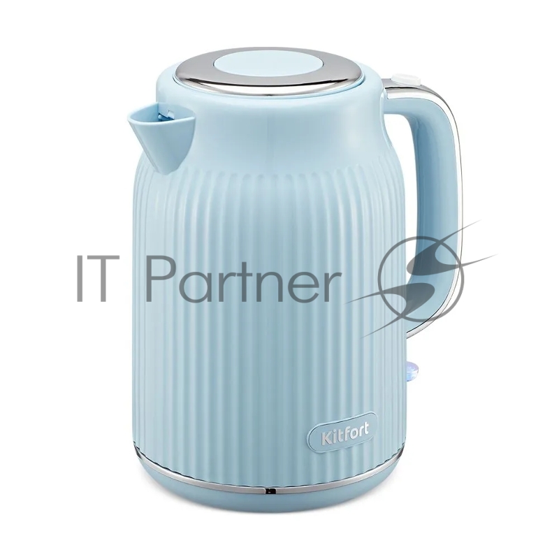 Чайник электрический Kitfort КТ-6790 1.7л. 2200Вт голубой/серебристый корпус: пластик