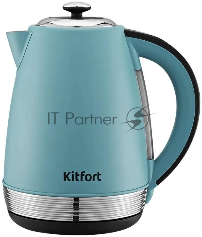 Чайник электрический Kitfort КТ-6720 1.7л. 2200Вт голубой/черный корпус: металл/пластик