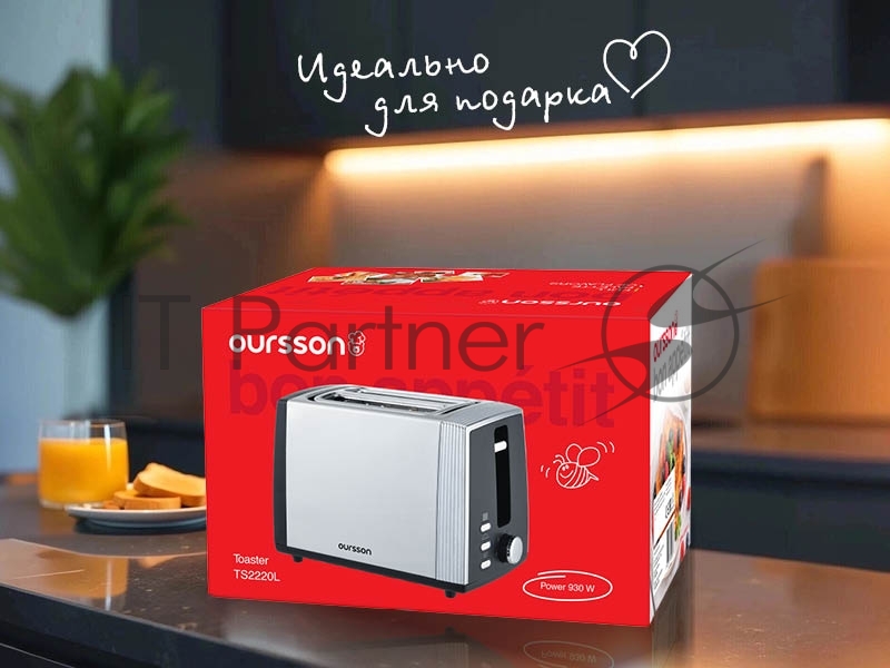 Тостер OURSSON TS2220L/SS