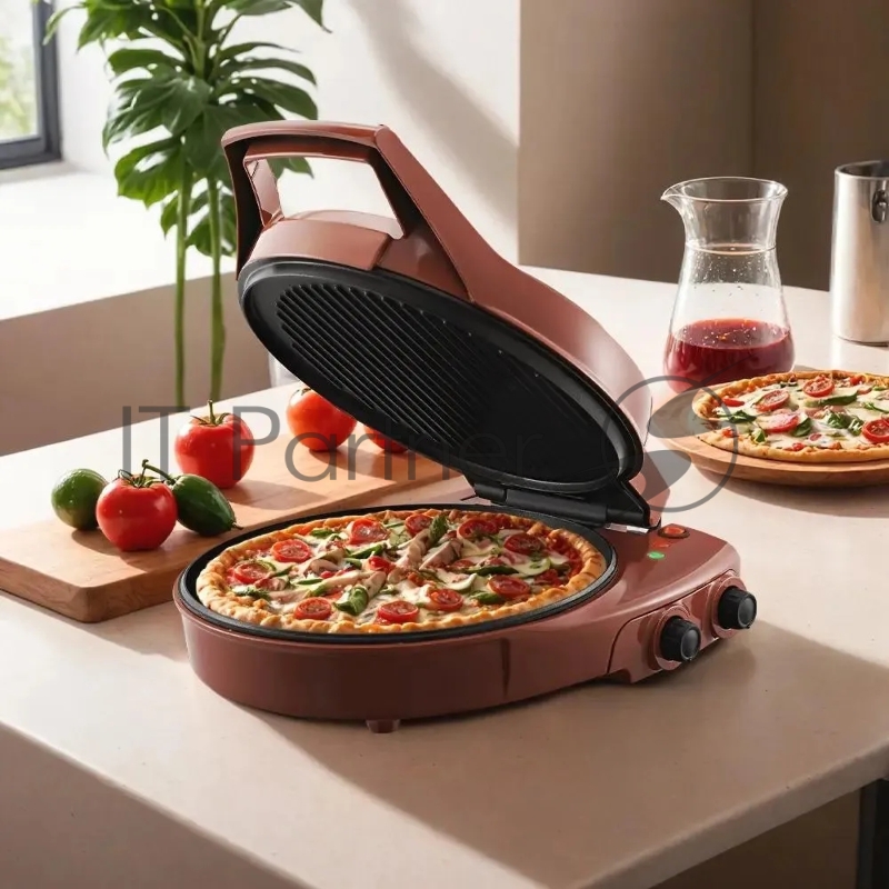 Пиццамейкер Kitfort КТ-4636 1800Вт коричневый/черный