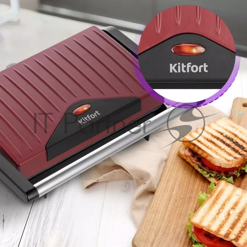 Сэндвичница Kitfort КТ-3639 750Вт красный/черный