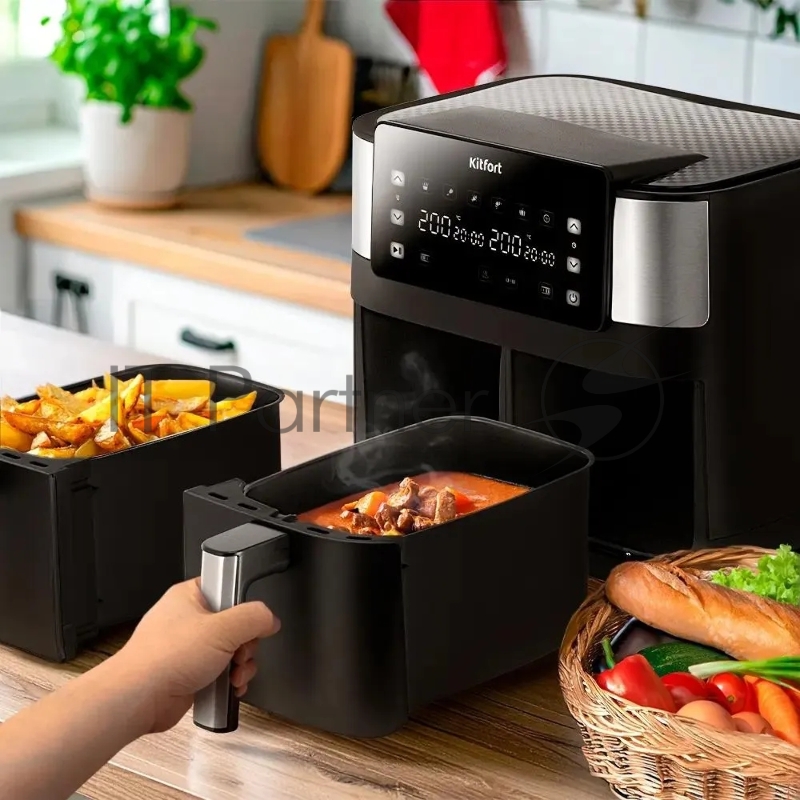 Аэрогриль Kitfort КТ-2259 2850Вт черный/серебристый