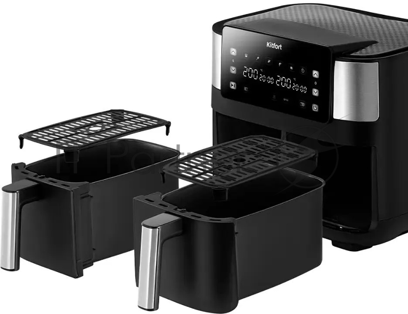 Аэрогриль Kitfort КТ-2259 2850Вт черный/серебристый