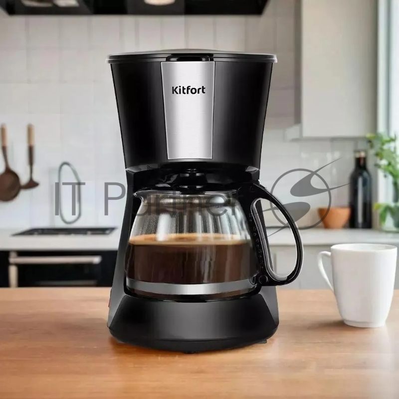 Кофеварка капельная Kitfort КТ-7260 550Вт черный/нержавеющая сталь