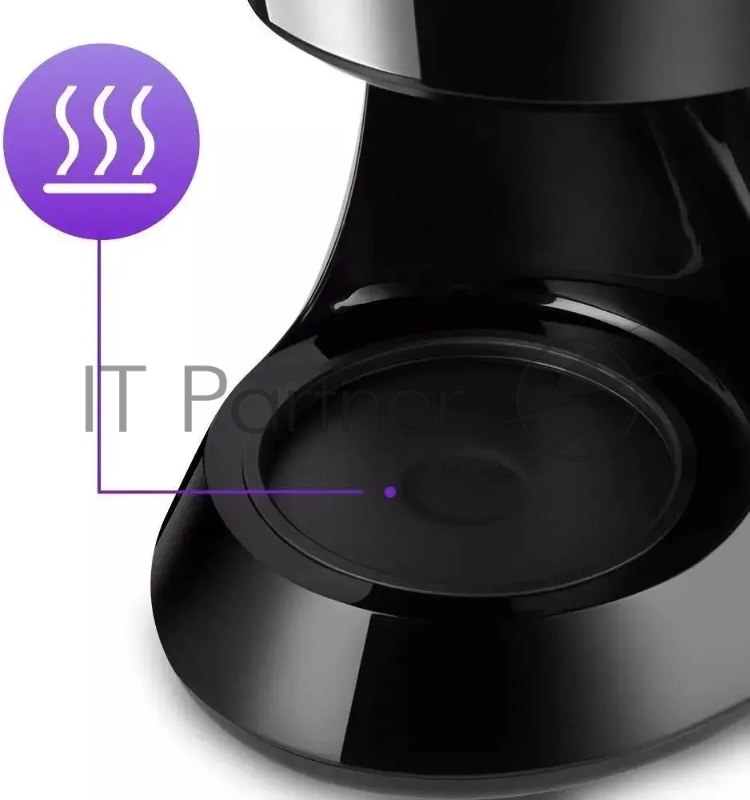 Кофеварка капельная Kitfort КТ-7260 550Вт черный/нержавеющая сталь