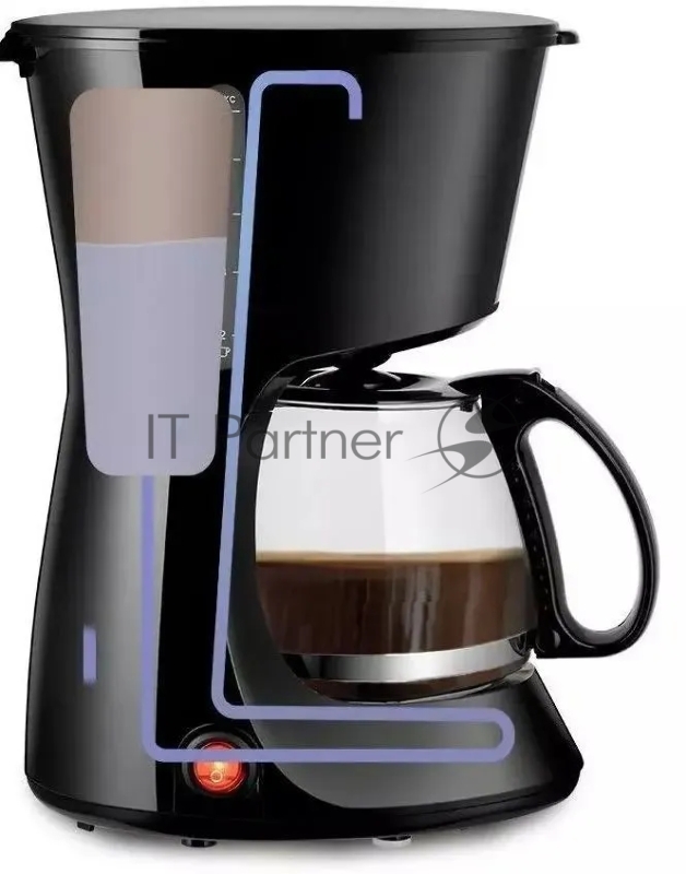 Кофеварка капельная Kitfort КТ-7260 550Вт черный/нержавеющая сталь