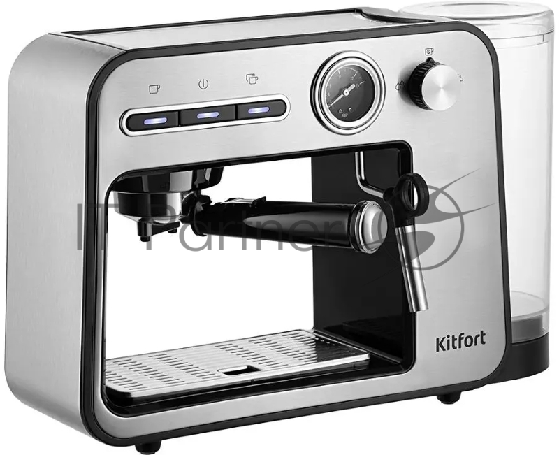 Кофеварка рожковая Kitfort КТ-7515 1450Вт серебристый