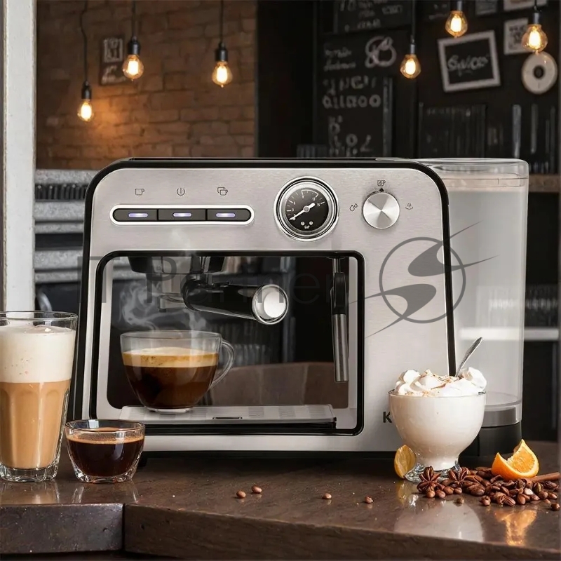 Кофеварка рожковая Kitfort КТ-7515 1450Вт серебристый