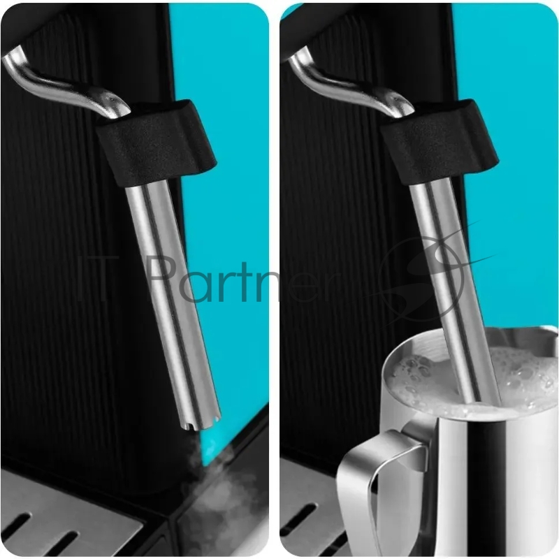 Кофеварка рожковая Kitfort КТ-7461 1350Вт бирюзовый/черный