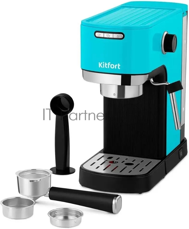 Кофеварка рожковая Kitfort КТ-7461 1350Вт бирюзовый/черный
