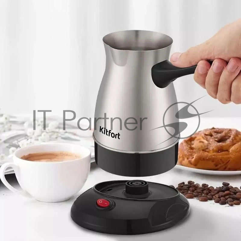 Кофеварка Электрическая турка Kitfort КТ-7131 600Вт черный/нержавеющая сталь
