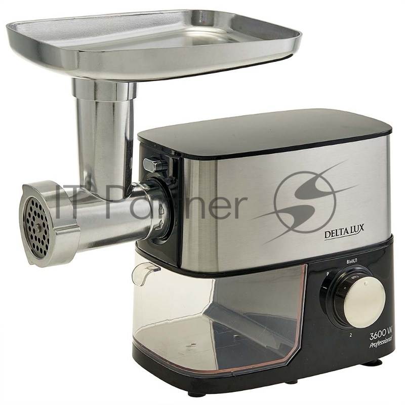 Мясорубка электрическая DELTA LUX DE-602MS черная нерж, НАСАДКА ДЛЯ ТОМАТА, 3600Вт (4)