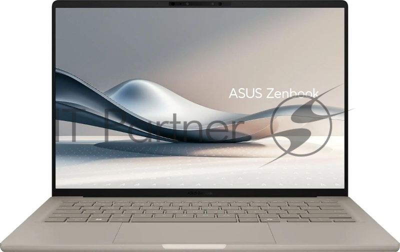 Ноутбук Asus Zenbook 14 UX3407QA-QD197W Snapdragon X X1-26-100 16Gb SSD512Gb Qualcomm Adreno 14 OLED WUXGA (1920x1200) Windows 11 Home beige WiFi BT Cam Bag (90NB1501-M00850)