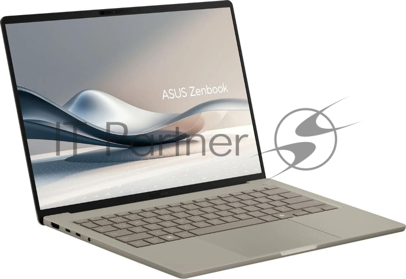 Ноутбук Asus Zenbook 14 UX3407QA-QD197W Snapdragon X X1-26-100 16Gb SSD512Gb Qualcomm Adreno 14 OLED WUXGA (1920x1200) Windows 11 Home beige WiFi BT Cam Bag (90NB1501-M00850)