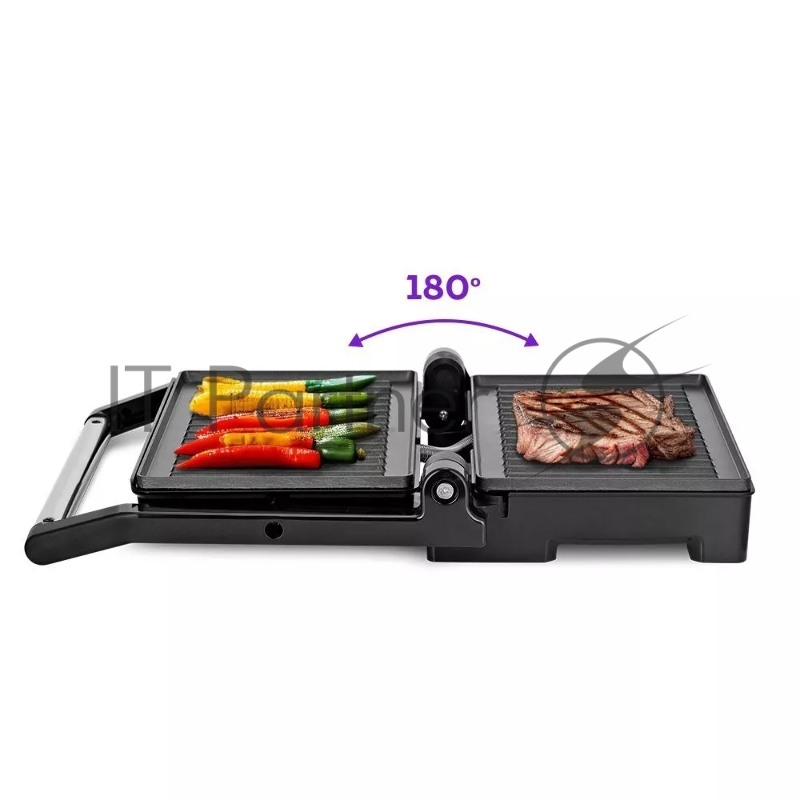 Сэндвичница Kitfort КТ-3666 800Вт черный/серебристый