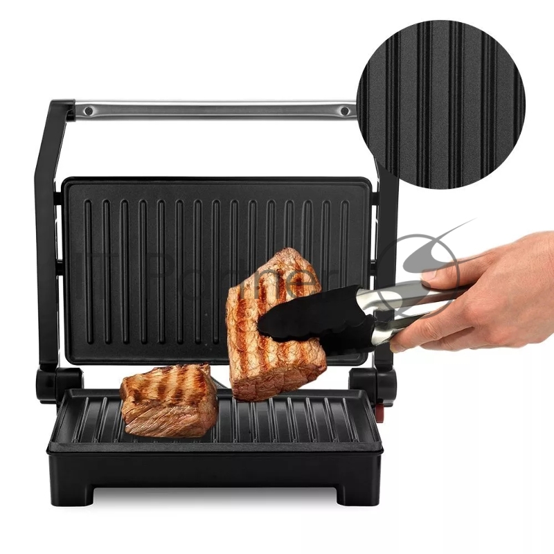 Сэндвичница Kitfort КТ-3666 800Вт черный/серебристый