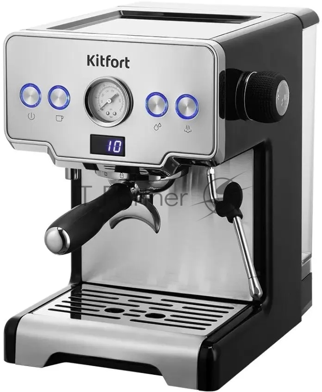 Кофеварка рожковая Kitfort КТ-7530 1450Вт серебристый/черный