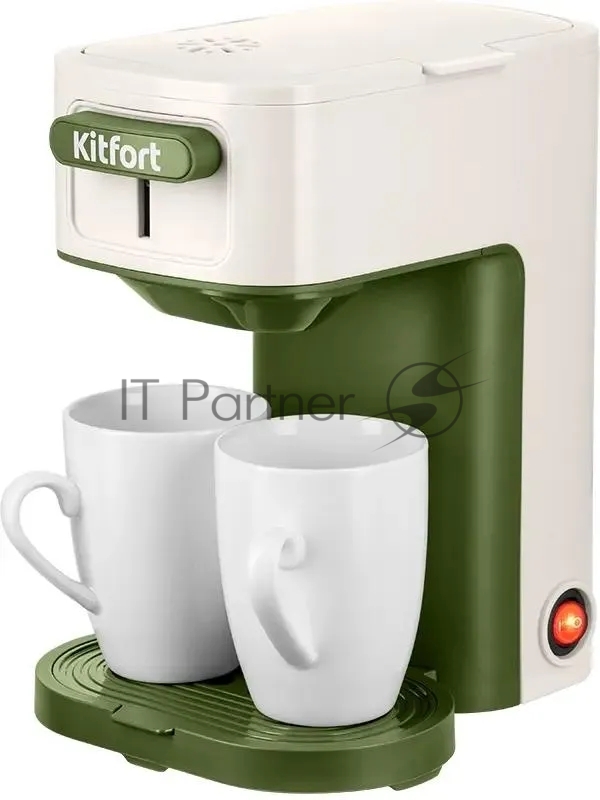 Кофеварка капельная Kitfort КТ-7618 500Вт зеленый/белый