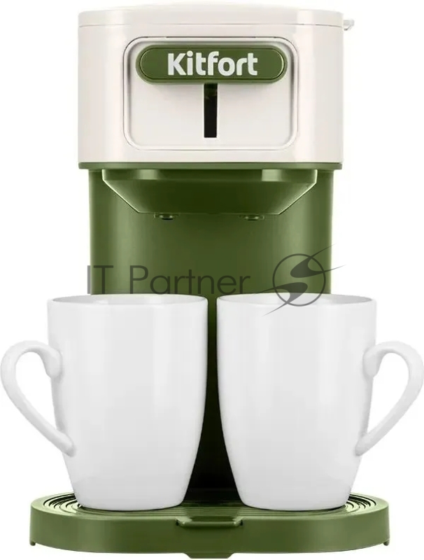 Кофеварка капельная Kitfort КТ-7618 500Вт зеленый/белый