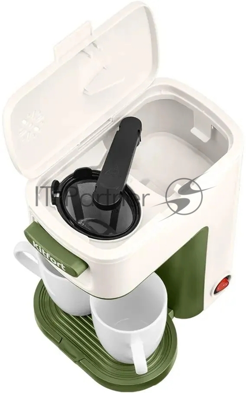 Кофеварка капельная Kitfort КТ-7618 500Вт зеленый/белый
