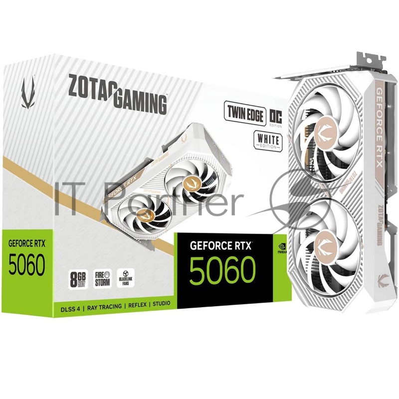 Видеокарта Zotac PCI-E 5.0 RTX 5060 TWIN EDGE OC WHITE ED NVIDIA GeForce RTX 5060 8Gb 128bit GDDR7 2527/28000 HDMIx1 DPx3 HDCP Ret