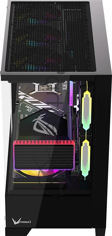 Компьютерный корпус Formula Crystal Z1M Plus FR черный без БП mATX 5x120mm 2xUSB3.0 1xUSB3.1 audio bott PSU