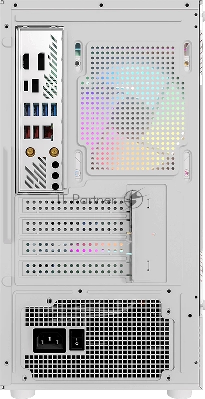 Компьютерный корпус Formula Crystal Z1CM белый без БП mATX 5x120mm 1xUSB3.0 audio bott PSU