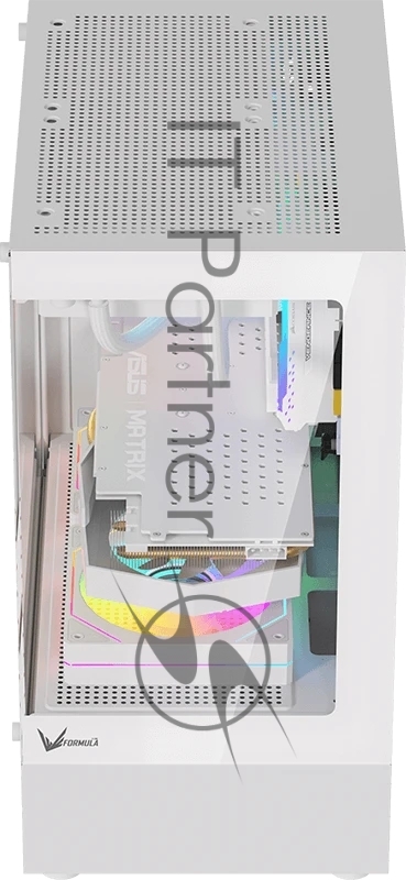 Компьютерный корпус Formula Crystal Z1CM белый без БП mATX 5x120mm 1xUSB3.0 audio bott PSU