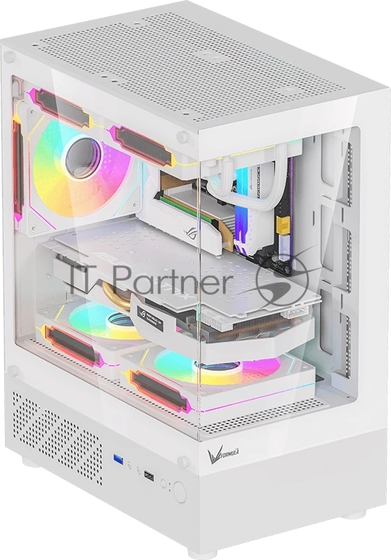 Компьютерный корпус Formula Crystal Z1CM белый без БП mATX 5x120mm 1xUSB3.0 audio bott PSU