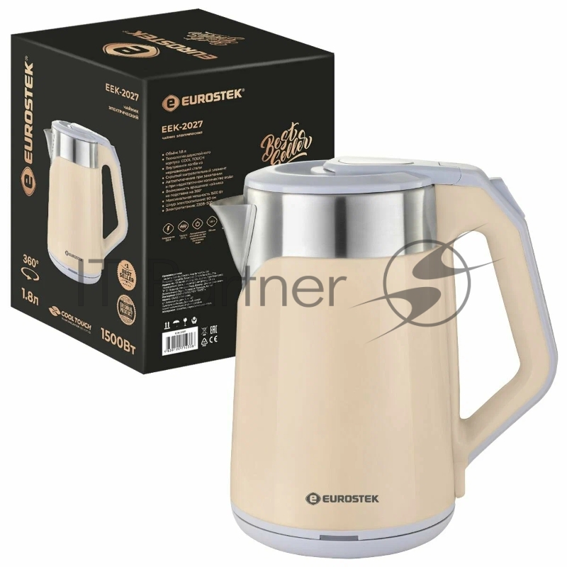 Чайник EUROSTEK ЕЕК-2027 1.8л,1.5кВт, 2-хслойный