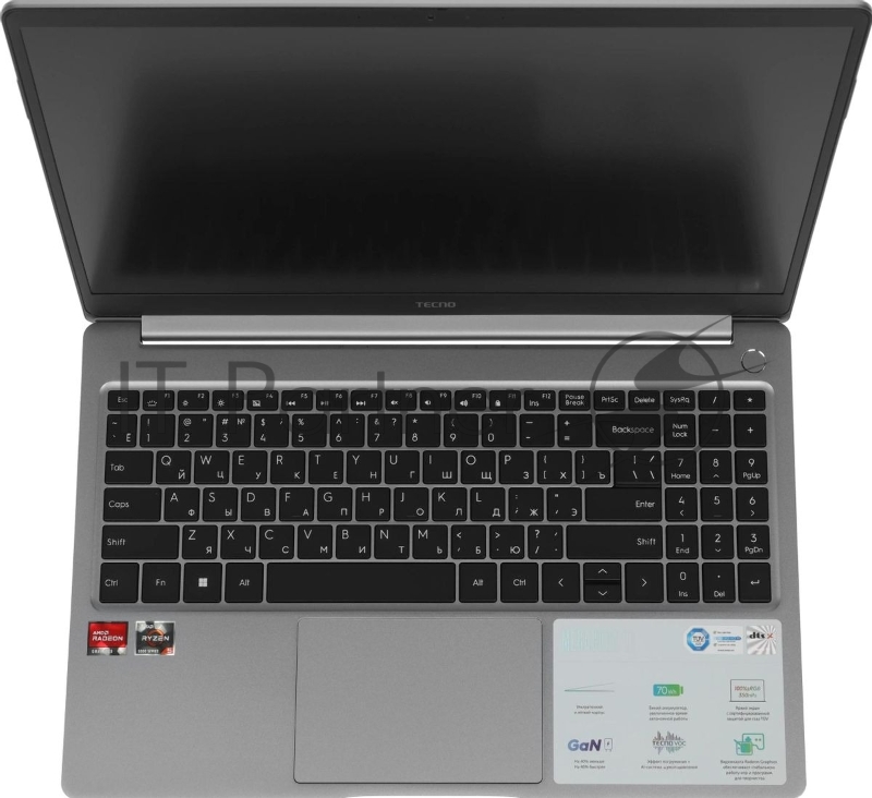 Ноутбук Tecno MegaBook T1 Ryzen 5 5500U 16Gb SSD512Gb AMD Radeon Graphics 15.6 IPS FHD (1920x1080) без ОС 64 grey WiFi BT Cam 6060mAh (T15DA-2EG0)