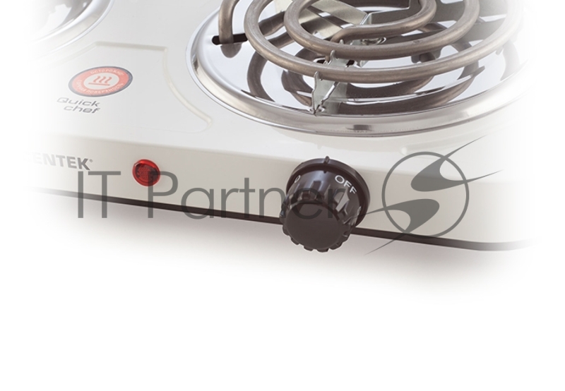 Электрическая плитка Centek CT-1509 (белая) 2конфорки ТЭН 140мм, 2000Вт, индикатор работы, усиленный корпус