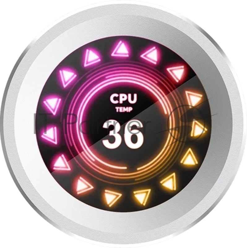 Водяное охлаждение для процессора SAMA Q60 White (360mm, LED temp., White, ARGB/ Fans: 3x120mm, 86CFM, 30dBA, 2600RPM/ Pump height 64mm, 30dBA, 2800RPM, Rad thickness 27mm/ S: 1851, 1700, 1200, 20XX, 115X, AM5, AM4)