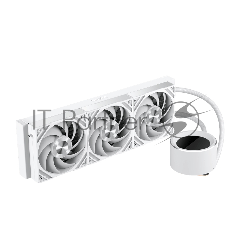 Водяное охлаждение для процессора SAMA Q60 White (360mm, LED temp., White, ARGB/ Fans: 3x120mm, 86CFM, 30dBA, 2600RPM/ Pump height 64mm, 30dBA, 2800RPM, Rad thickness 27mm/ S: 1851, 1700, 1200, 20XX, 115X, AM5, AM4)