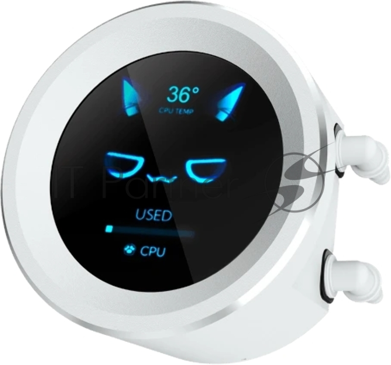 Водяное охлаждение для процессора SAMA Q60 White (360mm, LED temp., White, ARGB/ Fans: 3x120mm, 86CFM, 30dBA, 2600RPM/ Pump height 64mm, 30dBA, 2800RPM, Rad thickness 27mm/ S: 1851, 1700, 1200, 20XX, 115X, AM5, AM4)