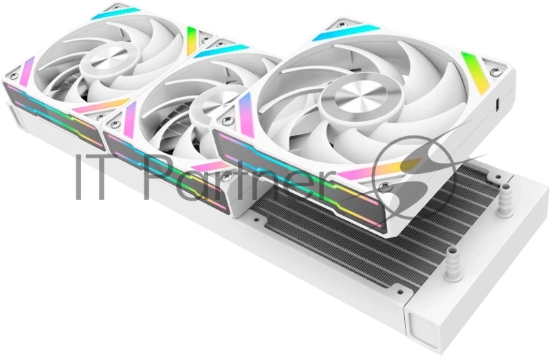 Водяное охлаждение для процессора SAMA Q60 White (360mm, LED temp., White, ARGB/ Fans: 3x120mm, 86CFM, 30dBA, 2600RPM/ Pump height 64mm, 30dBA, 2800RPM, Rad thickness 27mm/ S: 1851, 1700, 1200, 20XX, 115X, AM5, AM4)