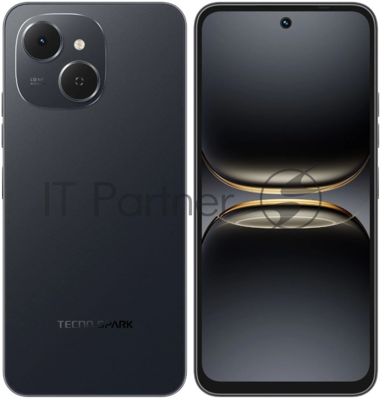 Смартфон Tecno Spark 40C 128Gb 4Gb черный моноблок 3G 4G 6.67 720x1600 Android 14 48Mpix 802.11 a/b/g/n/ac NFC GPS GSM900/1800 Protect