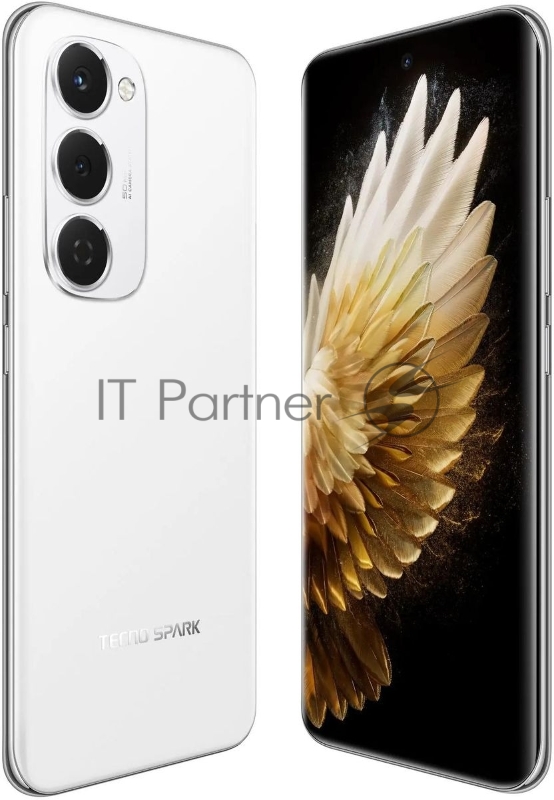Смартфон Tecno Spark 40 Pro+ 256Gb 8Gb белый моноблок 3G 4G 6.78 1080x2436 Android 14 108Mpix 802.11 a/b/g/n/ac NFC GPS GSM900/1800 Protect