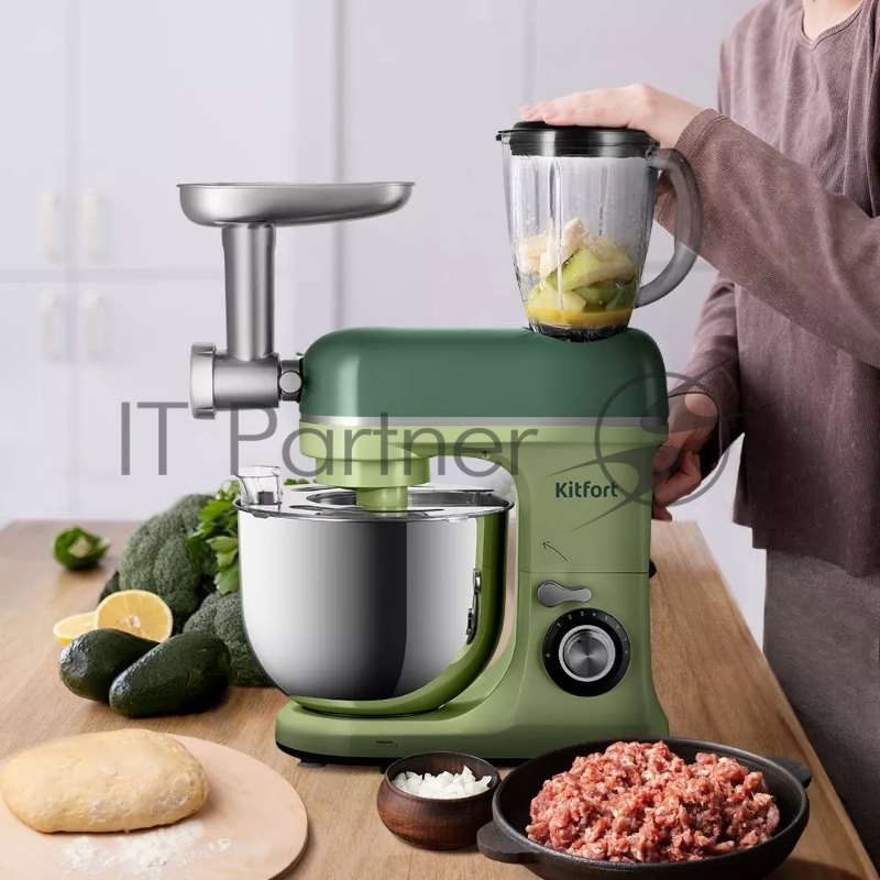 Миксер планетарный Kitfort КТ-3452 1600Вт зеленый
