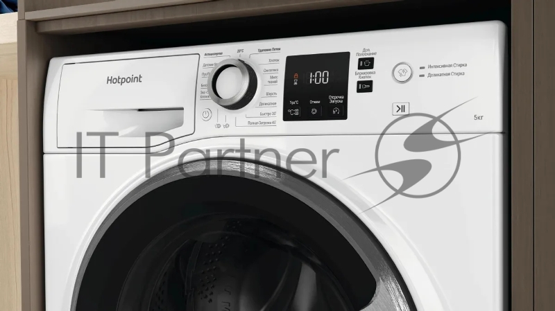 Стиральная машина Hotpoint NUS 5015 S RU белый, загр.фронтальная, макс.: 5 кг, 1000 об/мин, класс: А