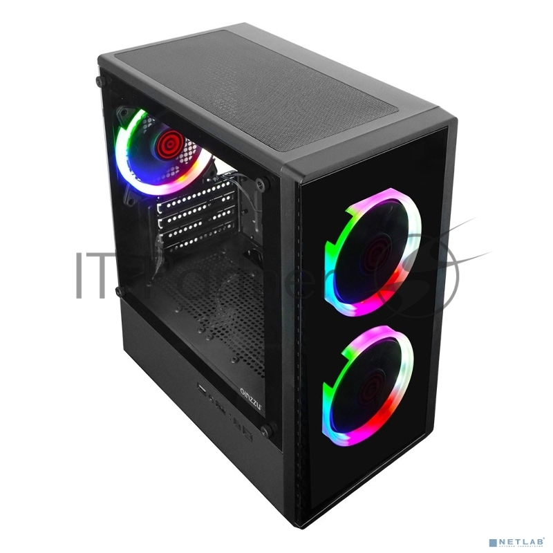 Компьютерный корпус Ginzzu CL406 mATX FAN 3*12 FRGB (12RR4)
