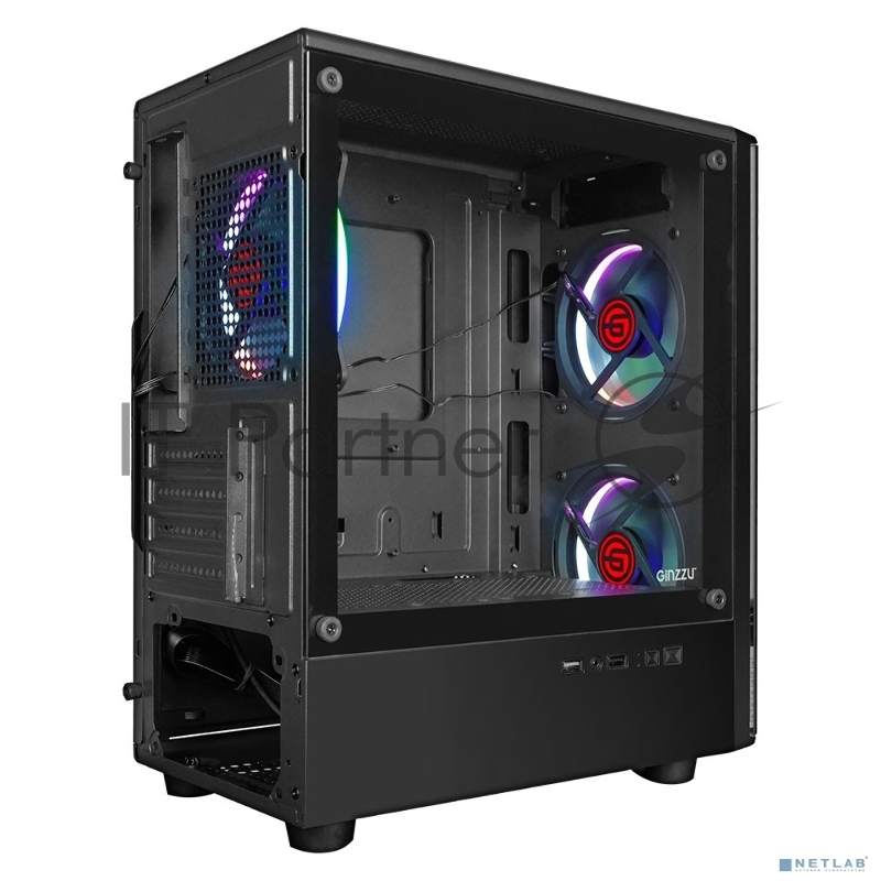 Компьютерный корпус Ginzzu CL406 mATX FAN 3*12 FRGB (12RR4)