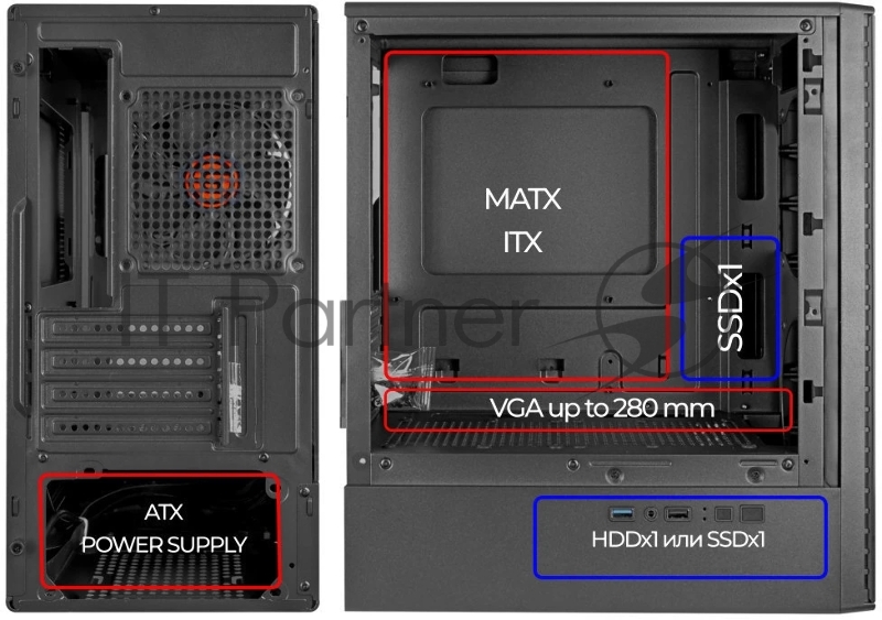 Компьютерный корпус Ginzzu CL406 mATX FAN 3*12 FRGB (12RR4)