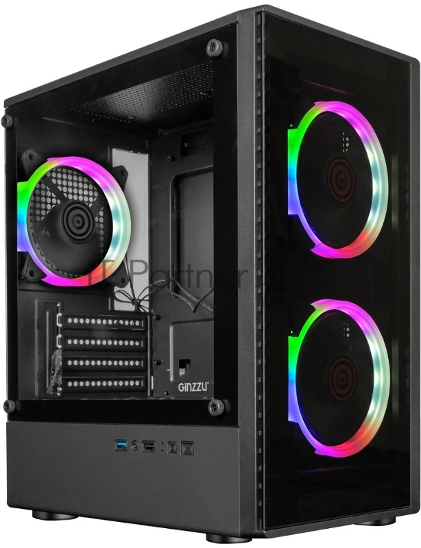 Компьютерный корпус Ginzzu CL406 mATX FAN 3*12 FRGB (12RR4)