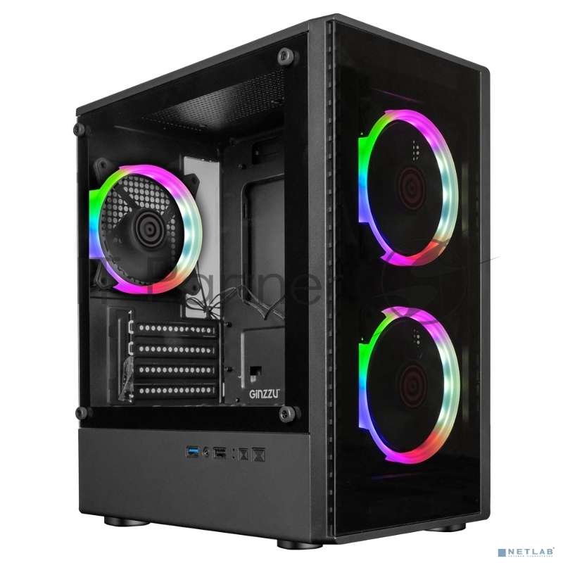 Компьютерный корпус Ginzzu CL406 mATX FAN 3*12 FRGB (12RR4)